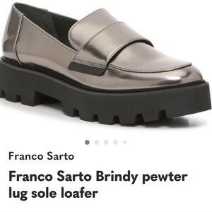 NWOT Franco Sarto Pewter Loafers with Chunky Sole